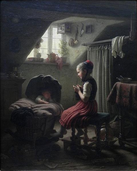Johann Georg Meyer Little Housewife oil painting picture